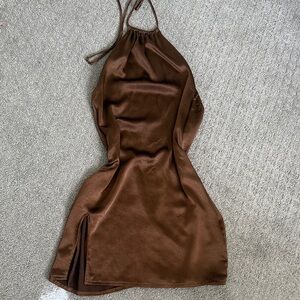 Motel Rocks Chocolate Backless Dress
